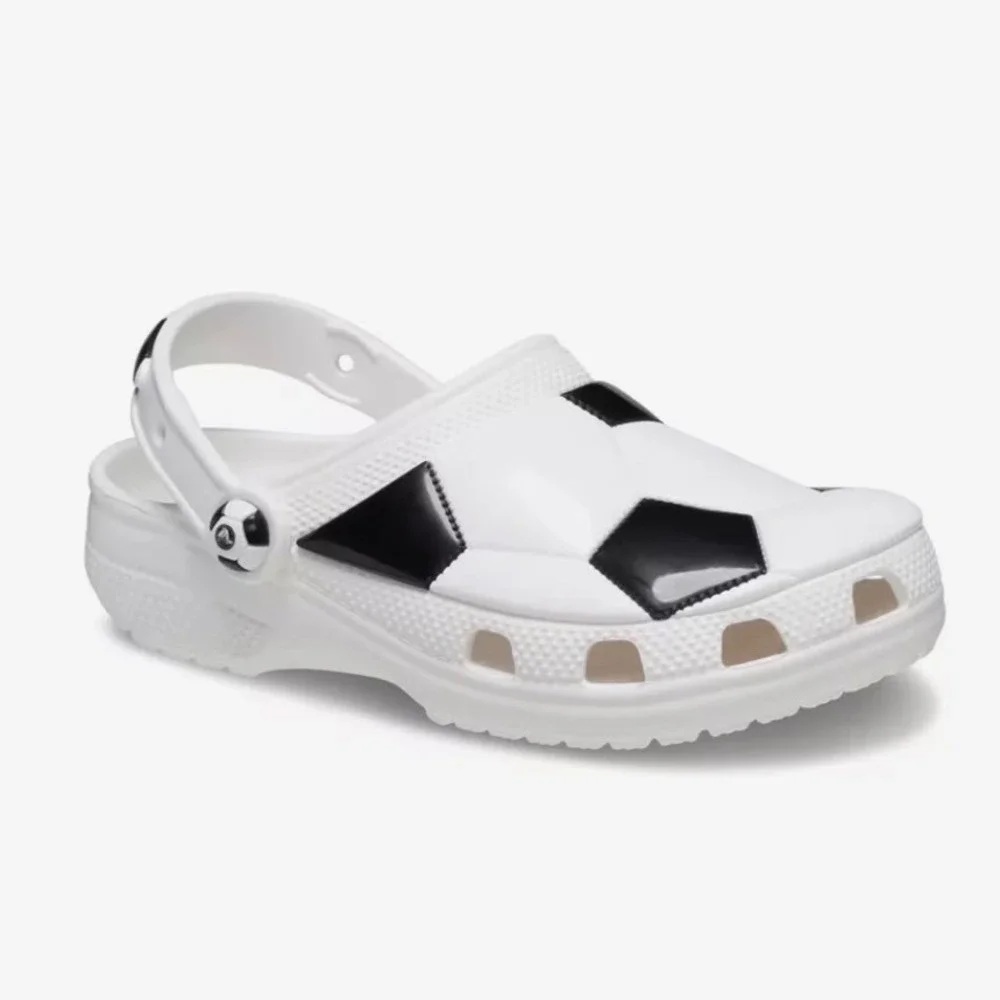 Crocs Classic Soccer Ball Clog Kids Toddler Size C9 White Black MWR